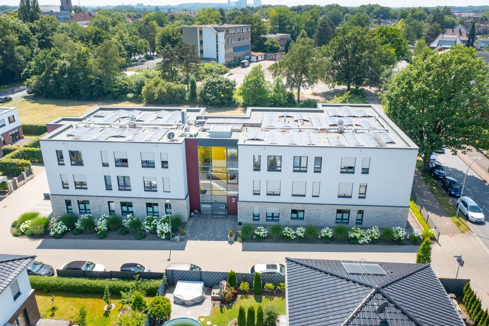 Luftaufnahme der Intensia Pflege-Wohngemeinschaft in Werne am Grafenweg
